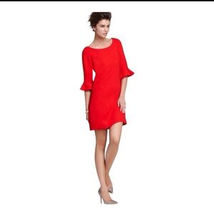 Kate Spade Luna Ruffle Sleeve Red Mini Dress